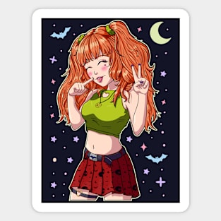 Cute Anime Girl Redhead Magnet